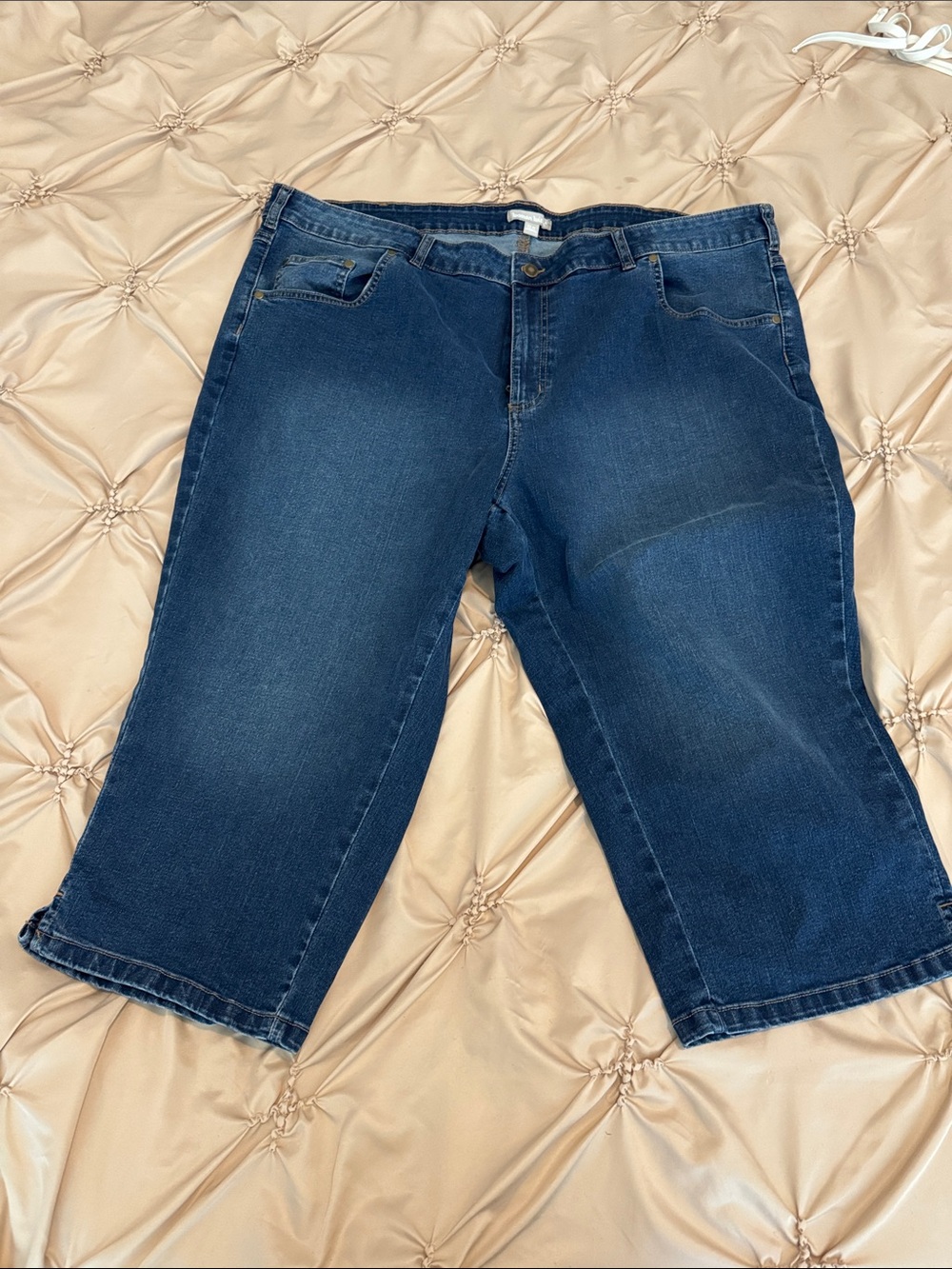 Woman Within Dark Blue Cropped Denim Jeans